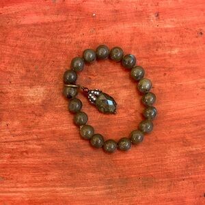 Elegant Beaded stretch Bracelet with Charm